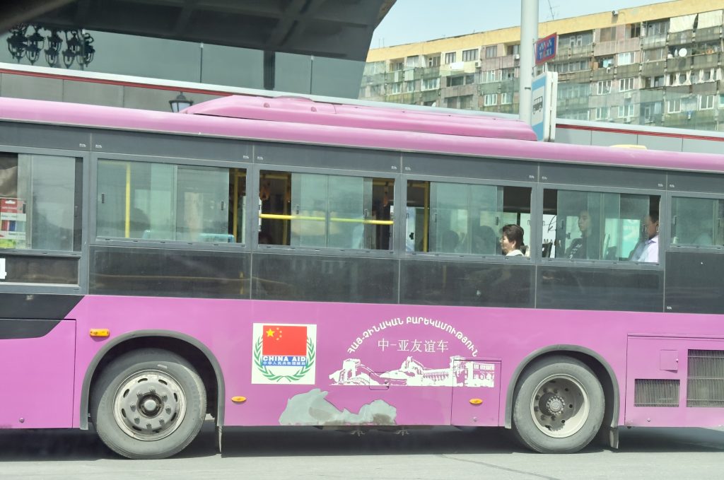 China-Armenia Friendship Bus in Yerevan, Armenia - June 26, 2024
